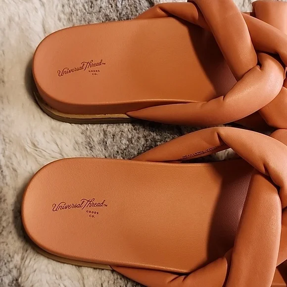 Universal Thread Women's Cosette Padded Slide Sandals ,Coral Pink ,Size  10 - Picture 3 of 6